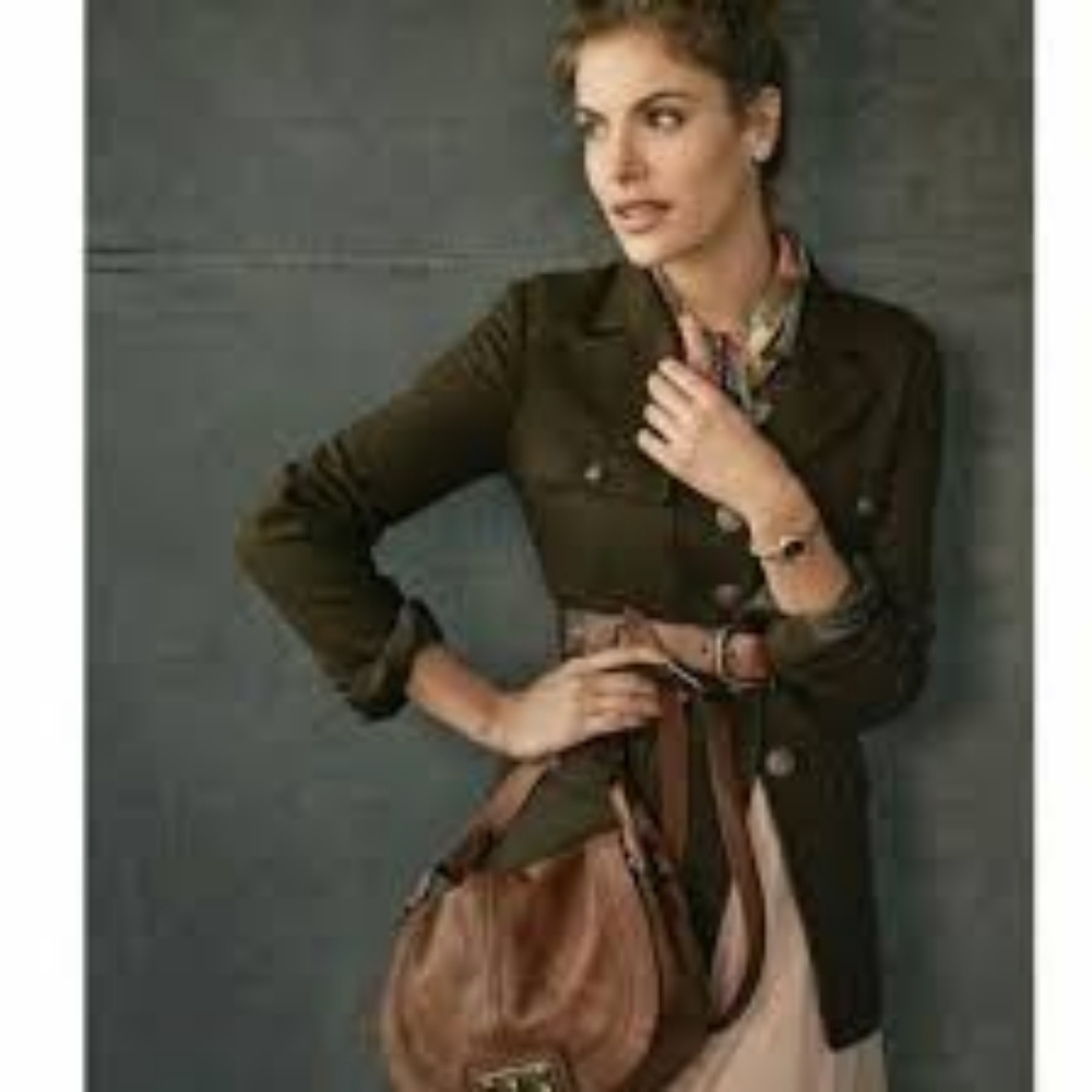 Fossil S military jacket blazer wool blend